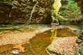 Cave waterfall at Watkins Glen state park Royalty Free Stock Photo