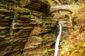 Cave waterfall at Watkins Glen state park Royalty Free Stock Photo