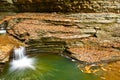 Cave waterfall at Watkins Glen state park Royalty Free Stock Photo