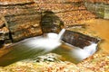 Cave waterfall at Watkins Glen state park Royalty Free Stock Photo