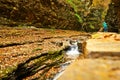 Cave waterfall at Watkins Glen state park Royalty Free Stock Photo