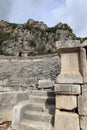 Cavea sitting sections of ancient roman theatre of Myra near Demre, Turkey