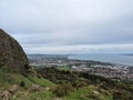 Cavehill with the coastal towns beyond Royalty Free Stock Photo