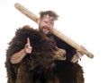 Caveman in bear skin Royalty Free Stock Photo