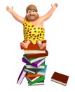 Caveman with Book stacks