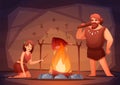 Caveman Home Flat Composition Royalty Free Stock Photo