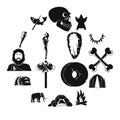 Caveman icons set, simple style Royalty Free Stock Photo