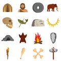 Caveman icons set vector flat Royalty Free Stock Photo