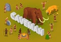 Caveman Isometric Text Composition Royalty Free Stock Photo