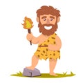 Caveman prehistoric neanderthal mascot design illustration Royalty Free Stock Photo
