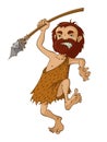 Caveman with spear Royalty Free Stock Photo
