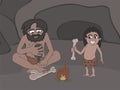 Cavemen insight the cave cartoon