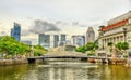 Cavenagh Bridge above the Singapore River Royalty Free Stock Photo