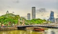 Cavenagh Bridge above the Singapore River Royalty Free Stock Photo