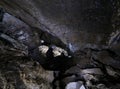 Caver in a cave Royalty Free Stock Photo