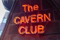 Cavern Club neon sign on Mathew Street in Liverpool Royalty Free Stock Photo