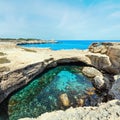 Cavern Grotta della poesia, Roca Vecchia, Salento sea coast, Italy