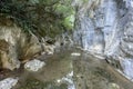 cavernous rock formations in the shape of a gorge belonging to the source of the river Alviela