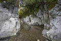 cavernous rock formations in the shape of a gorge belonging to the source of the river Alviela