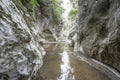 cavernous rock formations in the shape of a gorge belonging to the source of the river Alviela Royalty Free Stock Photo