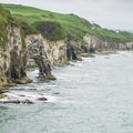 Caves and arches on the Antrim coast, Northern Ireland Royalty Free Stock Photo