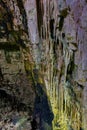 Caves of Castellana, Puglia, Italy. They rise less than two kilometers from the town in the south-eastern Murge to 330 m.s.l.m. li Royalty Free Stock Photo