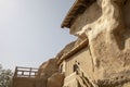 Caves cut into cliff face at Mogao Grottoes, Dunhuang, Ganzu, Ch