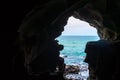 Caves of Hercule in Cape Spartel at the entrance of the strait of Gibraltar near Tangier Morocco Royalty Free Stock Photo