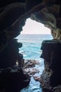 Caves of Hercule in Cape Spartel at the entrance of the strait of Gibraltar near Tangier Morocco Royalty Free Stock Photo