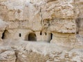 The caves of the hermits are located near the Deir Hijleh Monastery - Monastery of Gerasim of Jordan in the Judean Desert in