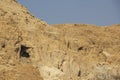 Caves in a Qumran hillside Royalty Free Stock Photo