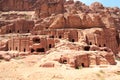 Caves at street of facades in ancient city of Petra, Jordan