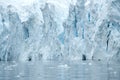 Shelf ice in Antarctica. Glacier wall with caves, Paradise Bay, Antarctica Royalty Free Stock Photo