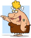 Cavewoman angry finger pointing Royalty Free Stock Photo