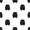 Cavewoman face icon in black style isolated on white. Stone age pattern. Royalty Free Stock Photo