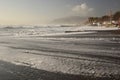 Cavi di Lavagna beach during a sea storm. Tigullio. Genoa province. Liguria. Italy Royalty Free Stock Photo