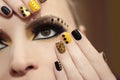 Caviar manicure and makeup. Royalty Free Stock Photo