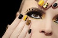 Caviar manicure and makeup. Royalty Free Stock Photo