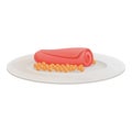 Caviar meat molecular cuisine icon, cartoon style