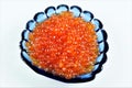 Caviar red useful food, a popular snack for the holiday. This salting caviar salmon fish species: pink salmon, chum salmon, Royalty Free Stock Photo