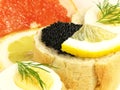 Caviar snack, closeup Royalty Free Stock Photo