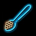 Caviar On Spoon neon glow icon illustration