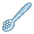 Caviar On Spoon doodle icon hand drawn illustration