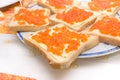 Caviar toast Royalty Free Stock Photo