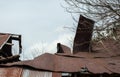 Caving in barn roof