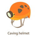 Caving helmet icon, isometric style