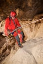 Caving in Spain.