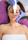 Facial, scrub, exfoliation, rejuvenation Royalty Free Stock Photo