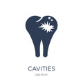 Cavities icon. Trendy flat vector Cavities icon on white background from Dentist collection