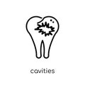 Cavities icon. Trendy modern flat linear vector Cavities icon on